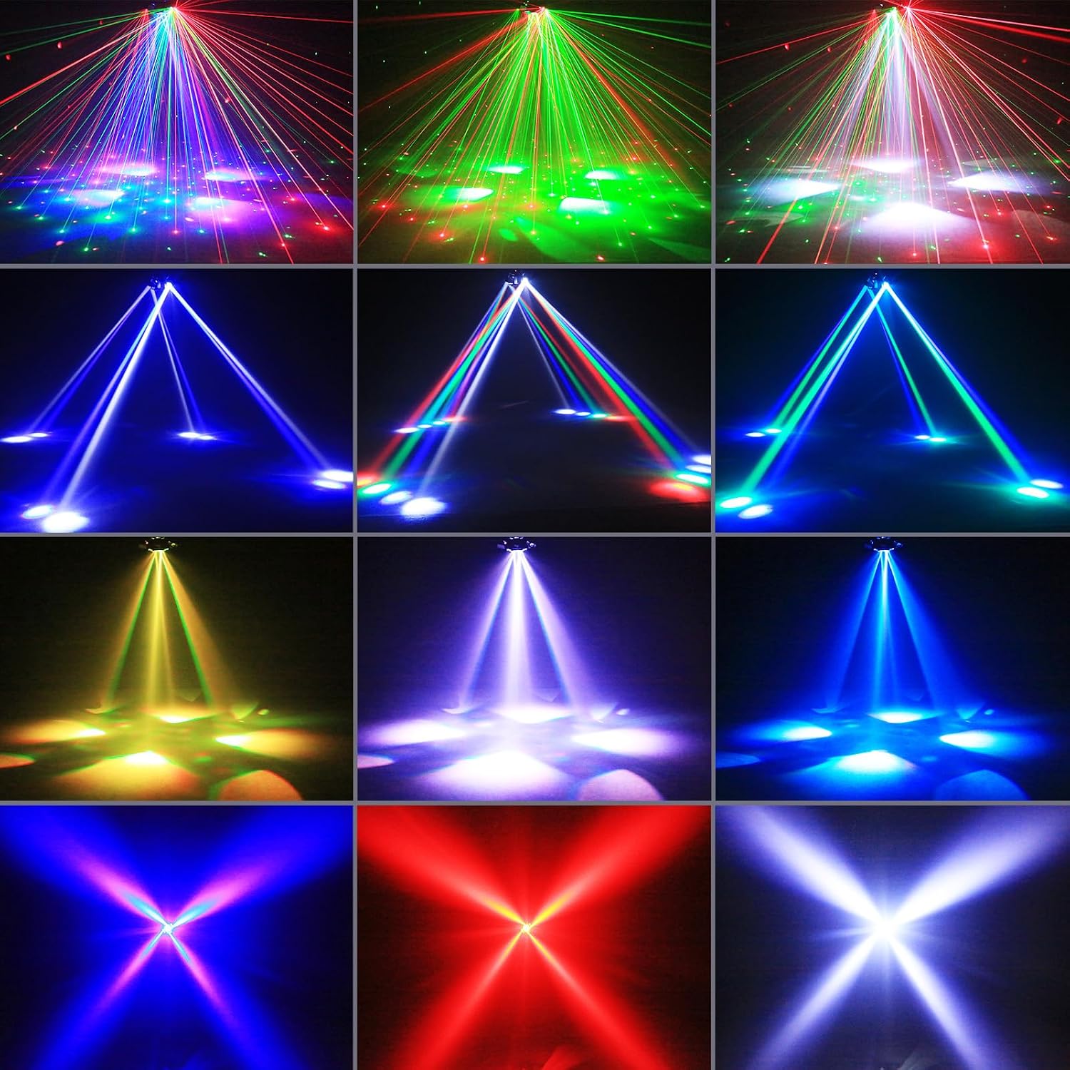 Bühnenlicht Strahl 150 W RGBW LED 4 Lampenarm Spotlight mit Fernbedienung Gold Strobe Partylicht Scheinwerfer für Disco DJ Bar Partys – 3