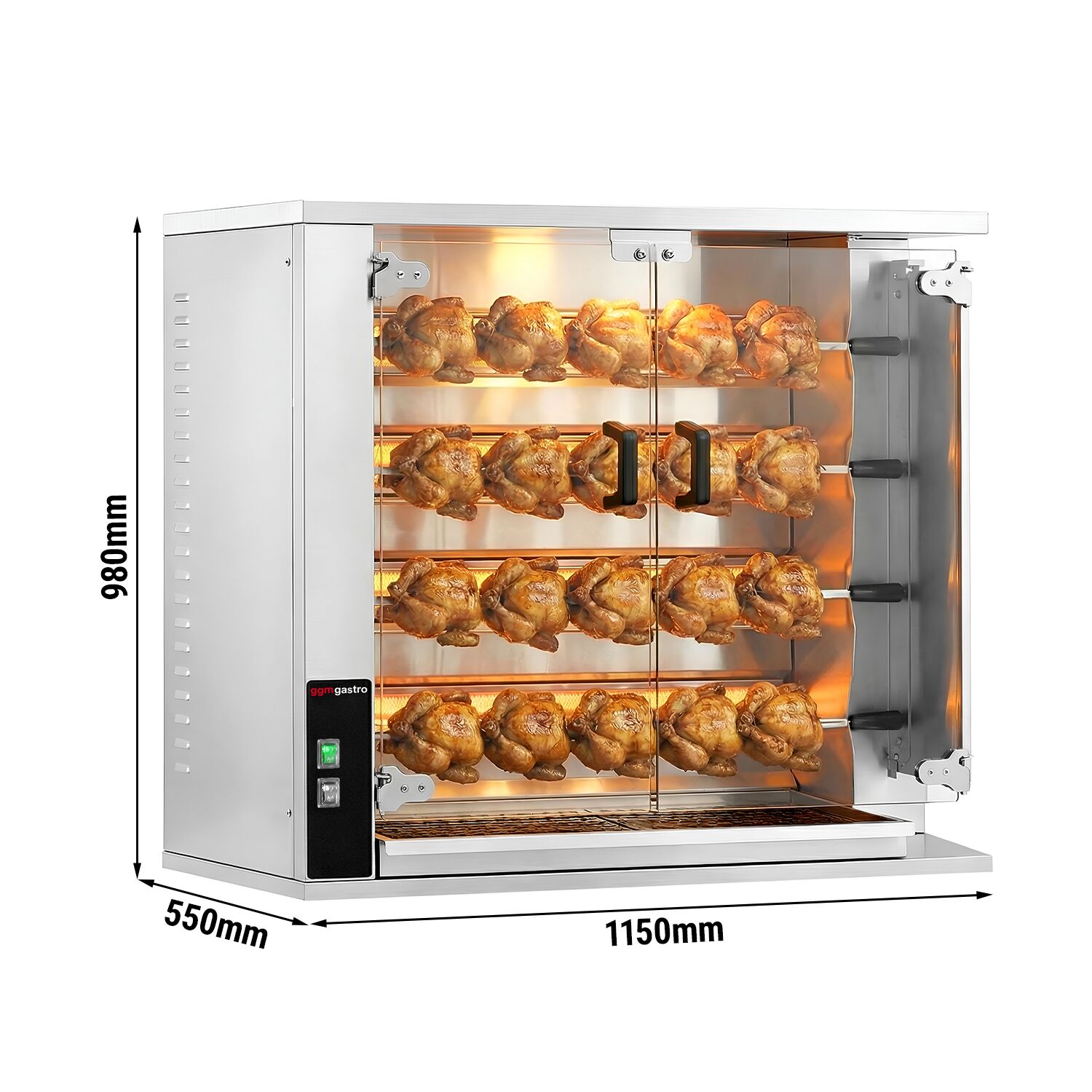 Gas Hähnchengrill 18,8 kW 4 Spieße bis zu 20 Hähnchen – 2