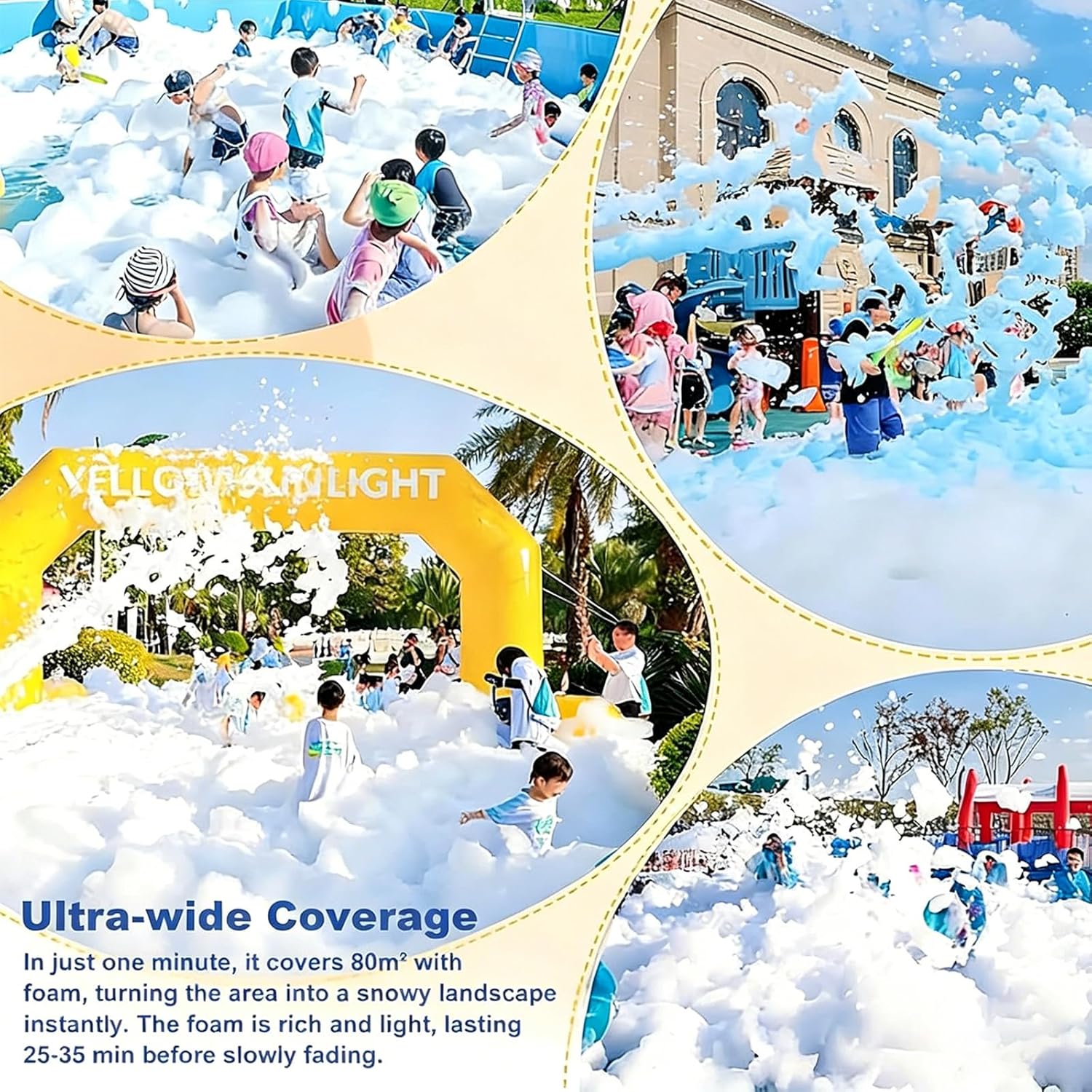 Schaummaschine 1200 Watt Schaumkanone mit Stativ Sommerpartys Gärten Pools Bühnen Geburtstage und andere Outdoor-Veranstaltungen Wurfweite 4 – 6 m – Thumbnail 6