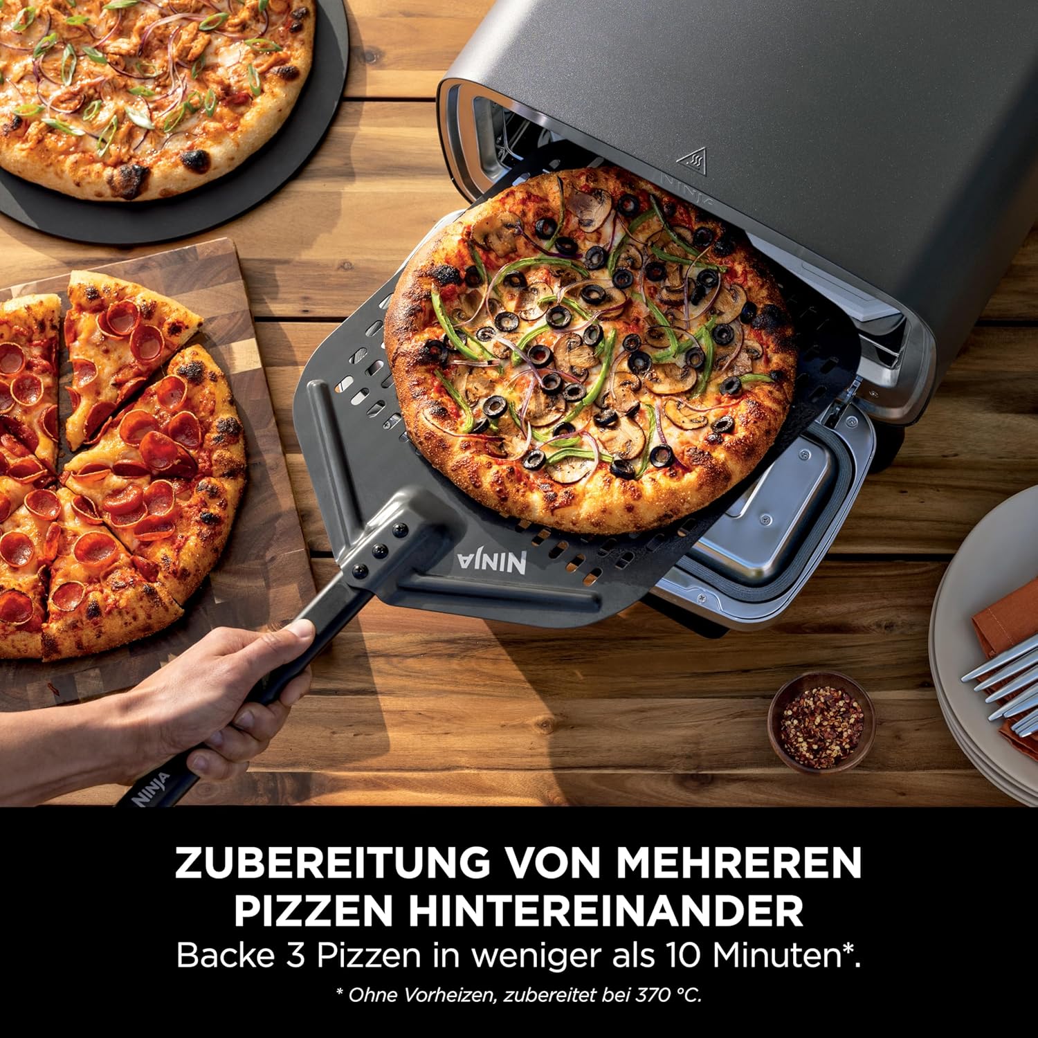 Pizzaofen Heißluftfritteuse 4 Funktionen Pizza Outdoor Pizza Ofen backen gehen lassen 230 V – 5