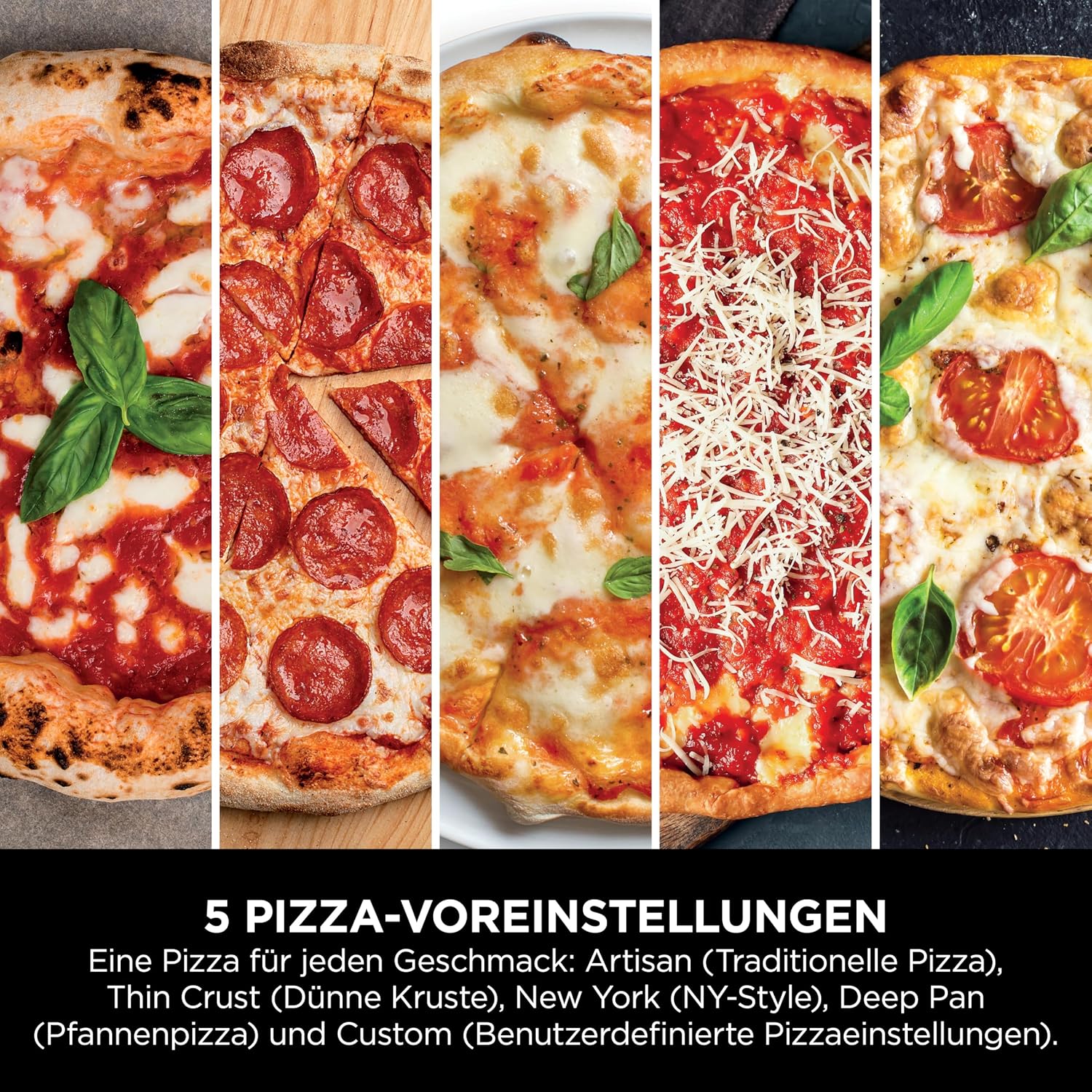 Pizzaofen Heißluftfritteuse 4 Funktionen Pizza Outdoor Pizza Ofen backen gehen lassen 230 V – Thumbnail 8