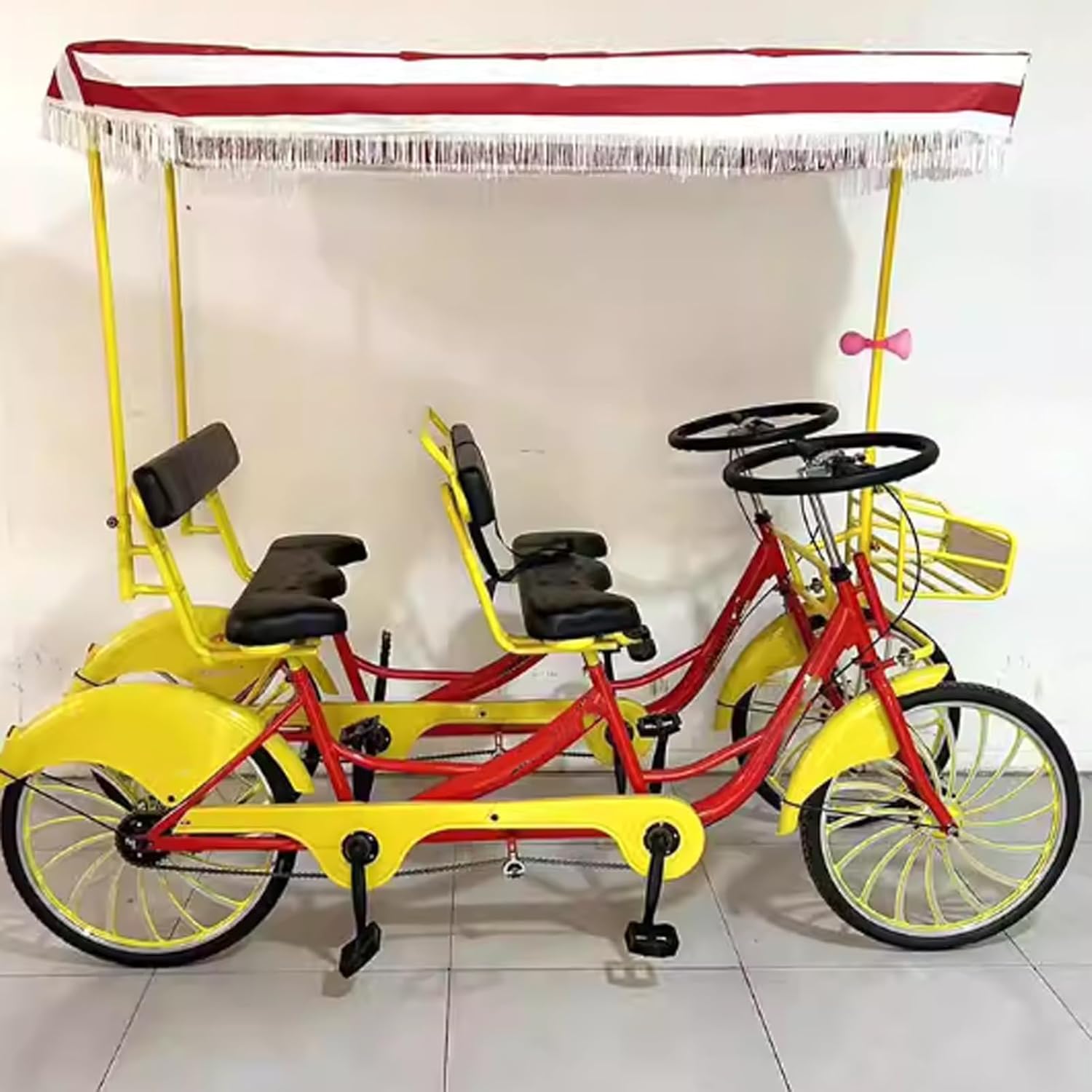 Vierer Tandem vierrädriges Familienfahrrad integriertes Raddesign Mehrfahrer-Tandem Paare und Eltern-Kind Rad 4 Sitzer Tandem 4 Personen Tandem