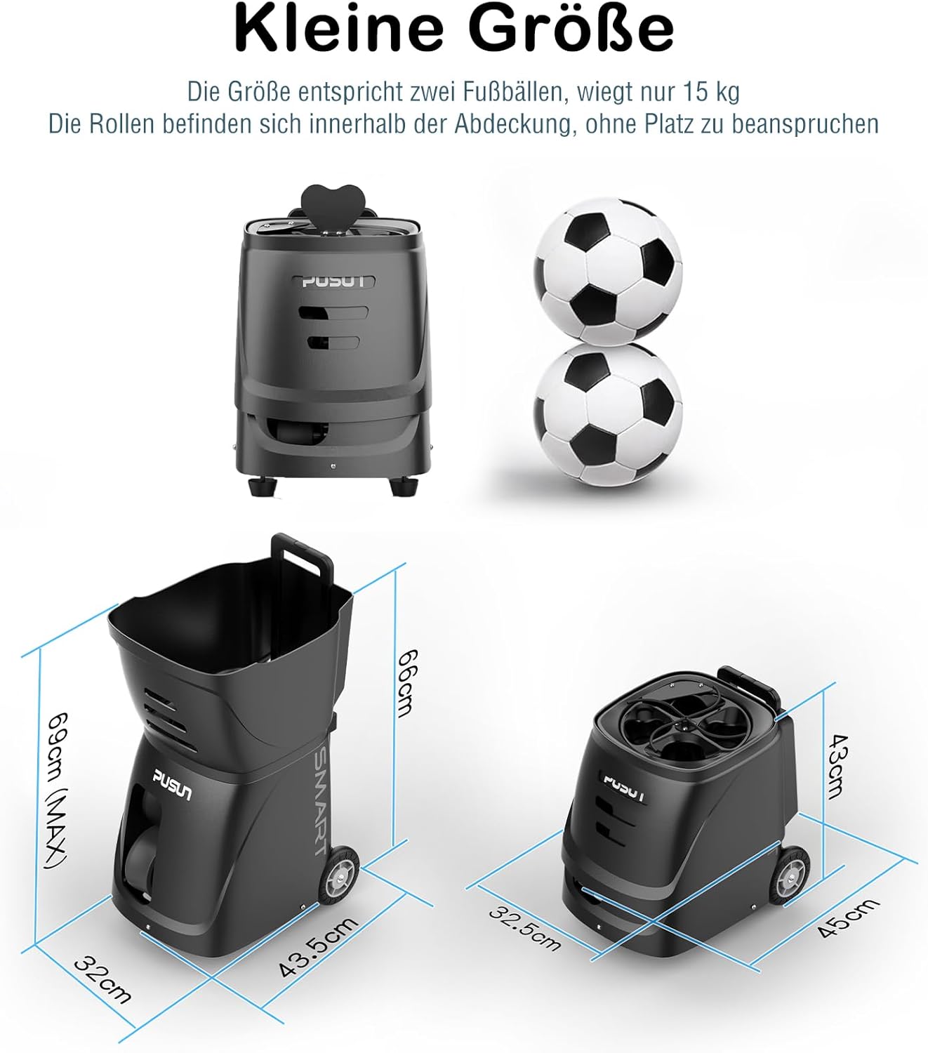 Tennisballmaschine Profi Ballwerfer Tennisball Maschine mit APP-Steuerung App für Apple Watch 20 Landepunkte & 12 Modi Smart Tennis Trainer für alle Spielniveaus 4-6 Std. Laufzeit – 5