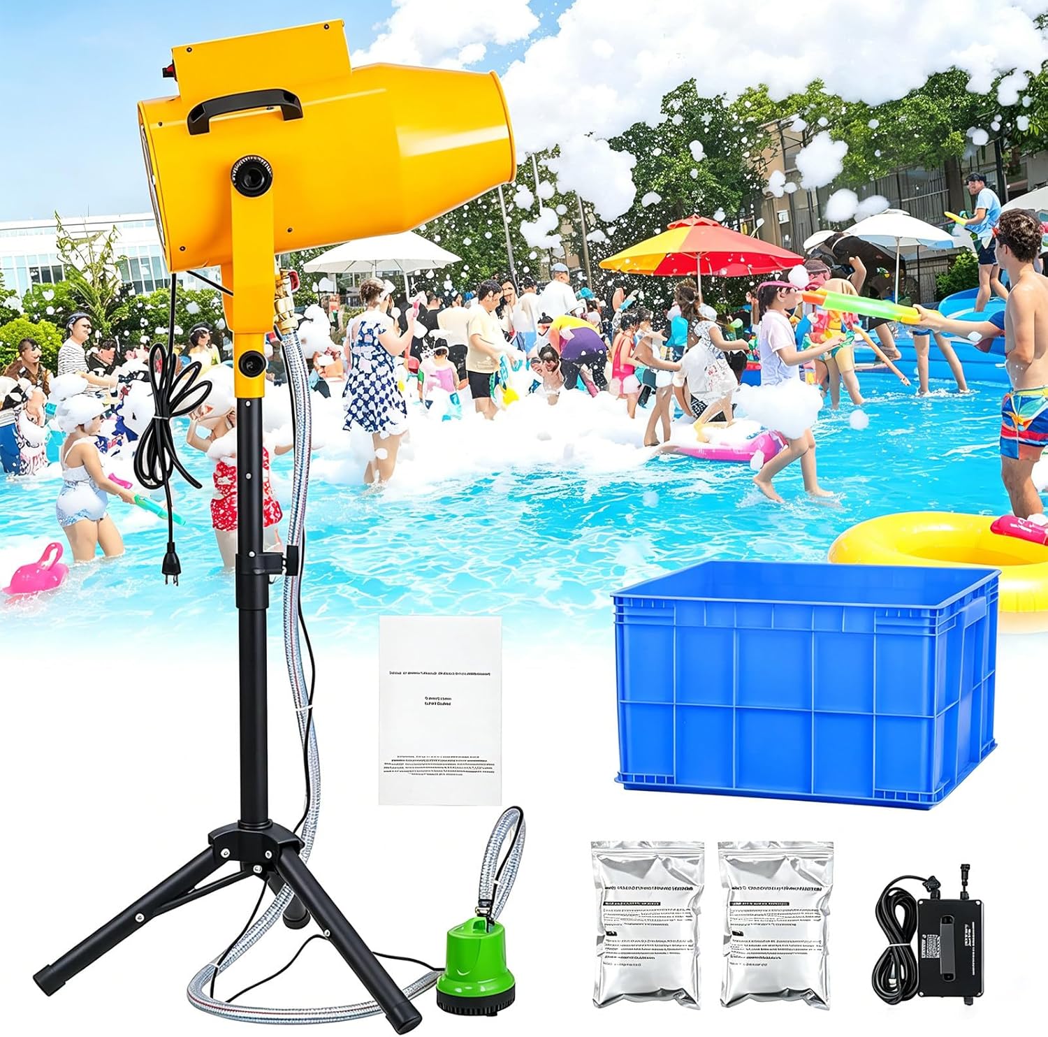 Schaummaschine 1200 Watt Schaumkanone mit Stativ Sommerpartys Gärten Pools Bühnen Geburtstage und andere Outdoor-Veranstaltungen Wurfweite 4 – 6 m