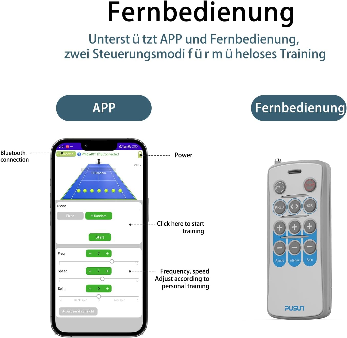 Indoor-Tennismaschine tragbare Tennisballmaschine Tennistrainer Ballwerfer leichte mit APP-Steuerung 65-Ball-Kapazität für Schulen 3-5h Akku – 4