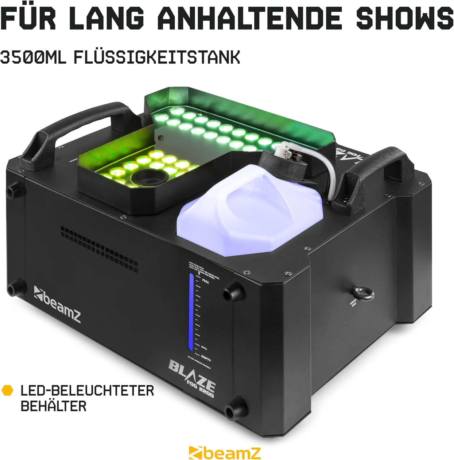 Nebelmaschine mit Lichteffekt 2200 Watt vertikal und horizontal Rauchmaschine mit 24x4W LED Spots für professionelle Shows – Thumbnail 6