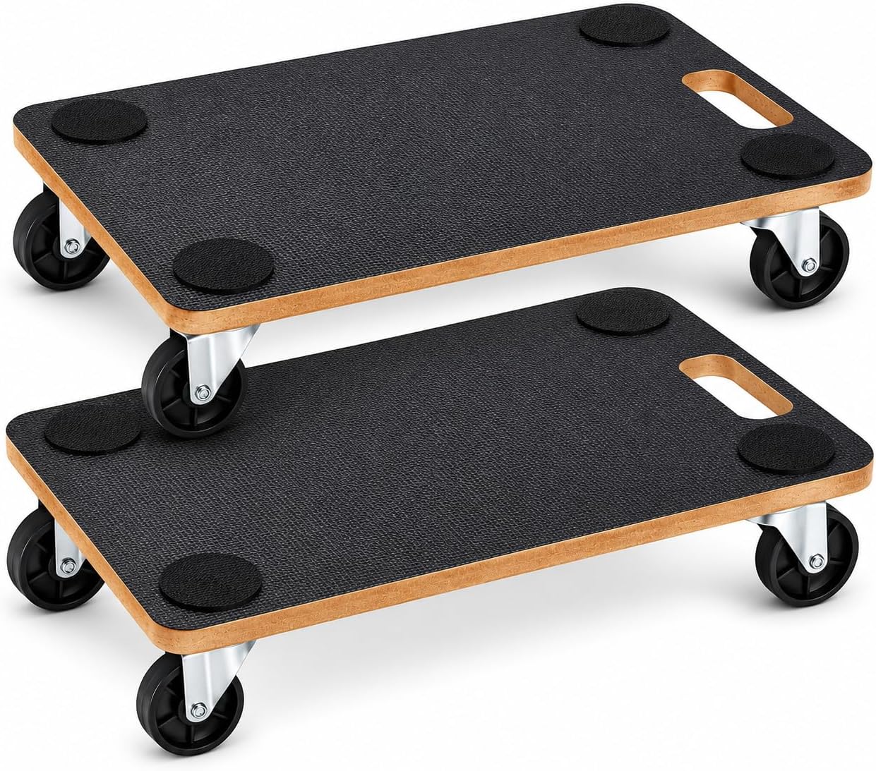 Möbelroller Rollbrett Transportroller Tischtransportwagen 2er Set bis 200 kg/Stck. Roller für Möbel 360° Lenkrollen rutschfest robust Tragegriff