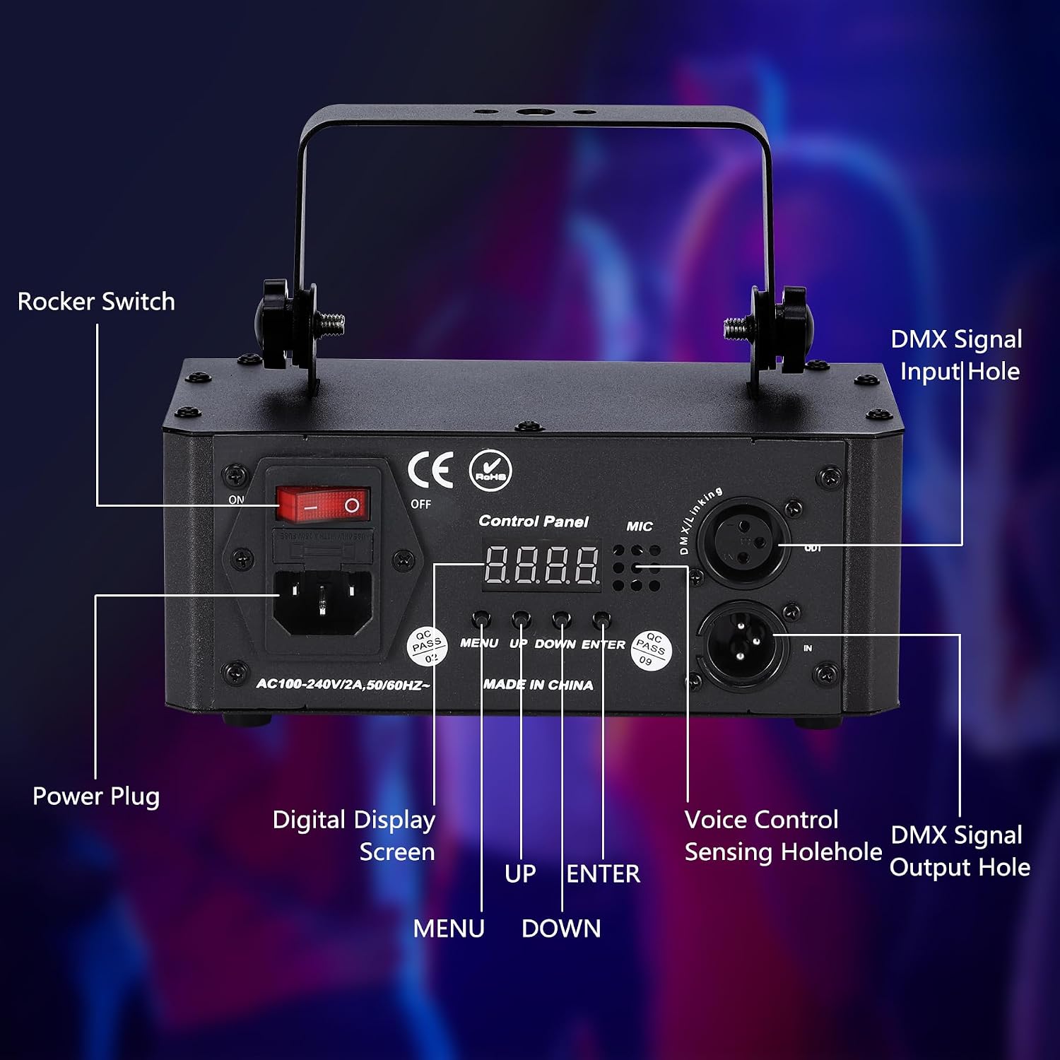 Stroboskop Blitzer DJ Discolicht Partylicht Effektstrahler 6-in-1 RGBW Party Lichter DMX Fernbedienung Musik Sound Activated Beam – 4
